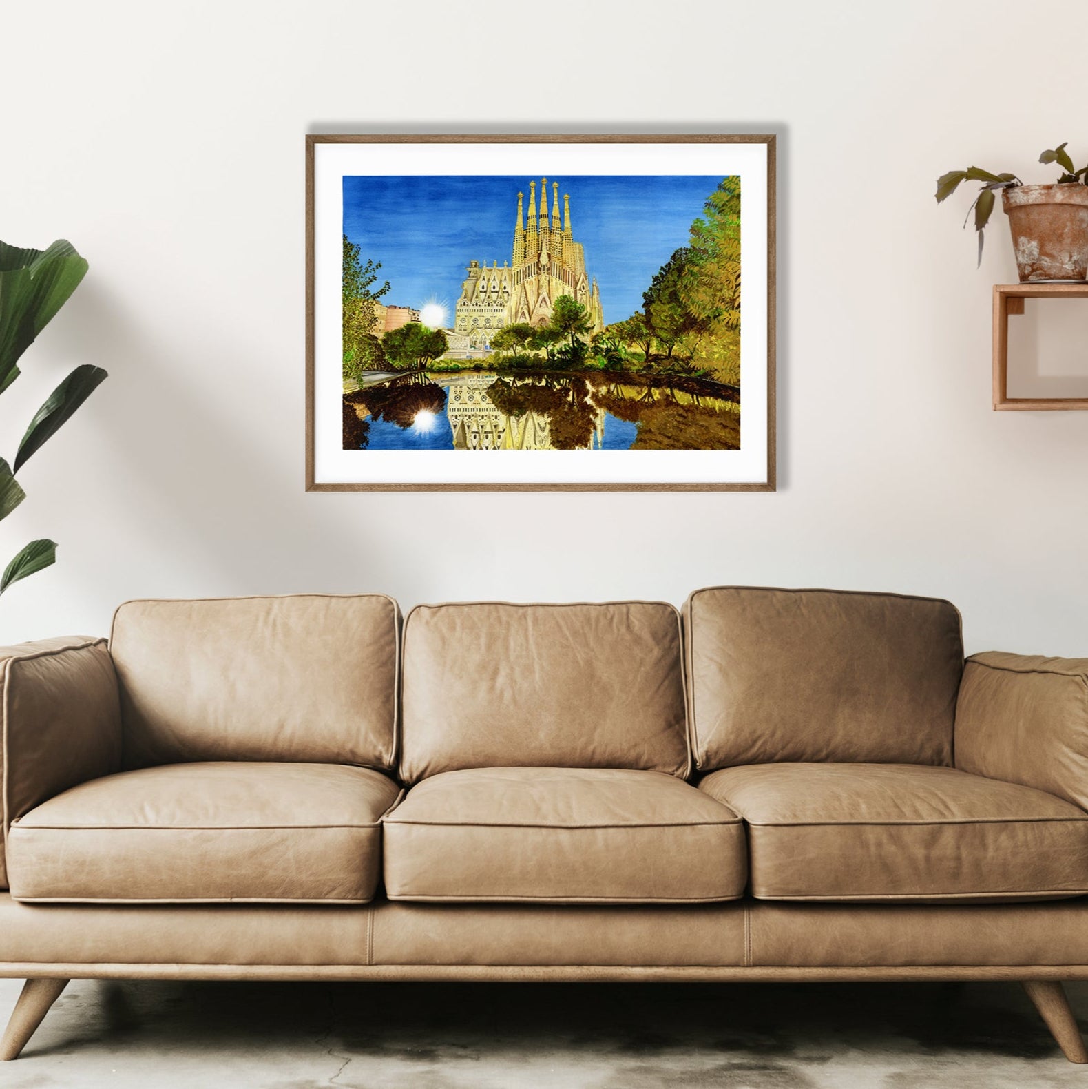 Sagrada Familia Art Print, Framed Living Room